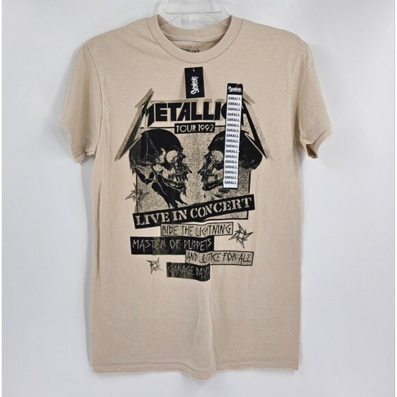 Metallica Live in Concert Tour 1992 NWT T-Shirt Graphic Short Sleeve Shirt Sz S - Picture 1 of 4